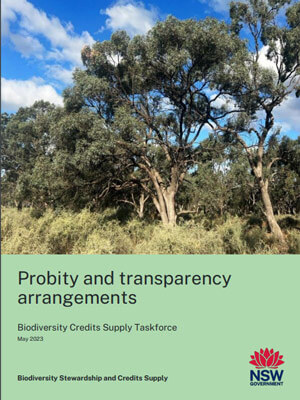 Cover of the Probity and transparency arrangements pdf file
