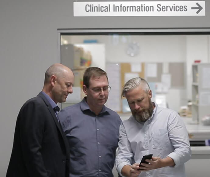 Group of people checking the efficiency of lights at Lismore Hospital