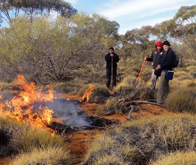 Fire and Cultural Science Team initiating a Cultural burn 