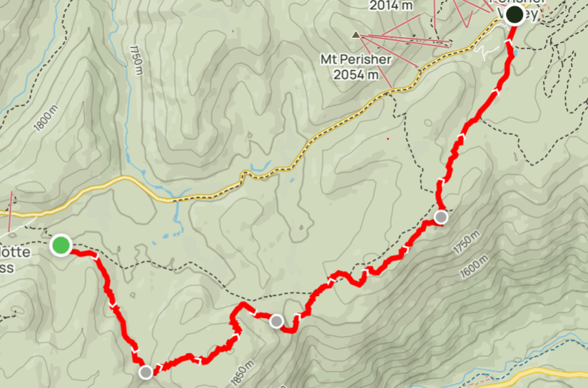 Map of the Snowies Alpine Walk – Charlotte Pass to Perisher.