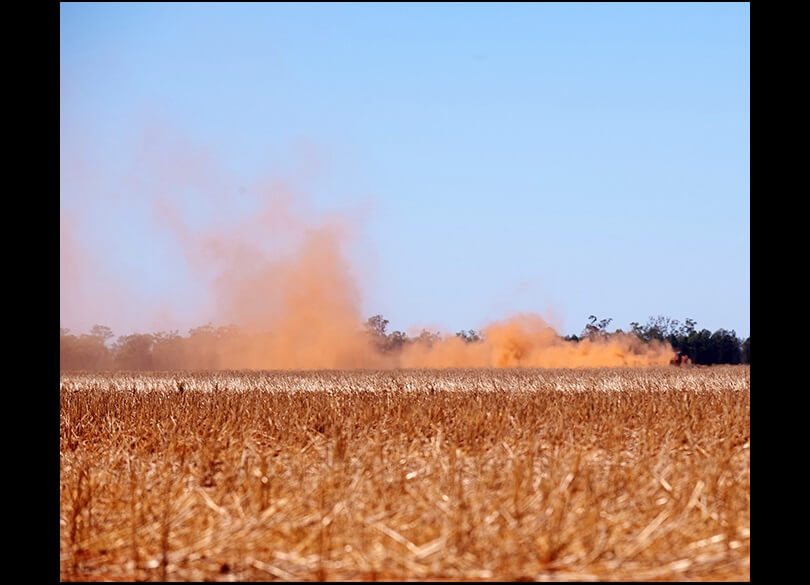 A dust willy-willy swirls in a dry field near Nyngan, Western Rivers NSW.