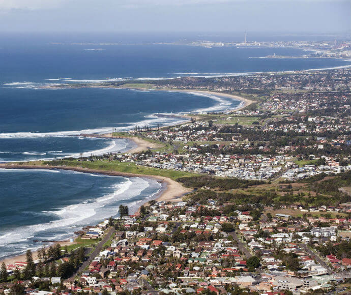 View of Illawarra coastline from Sublime Point lookout in Illawarra Escarpment State Conservation Area