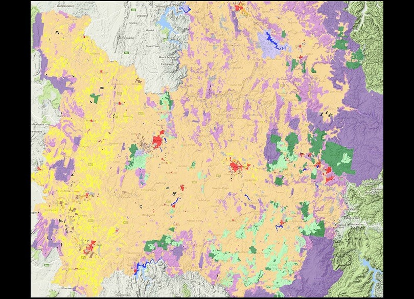 Part of ALUM 18-class land use mapping of the Central Tablelands LLS area, available on eSPADE