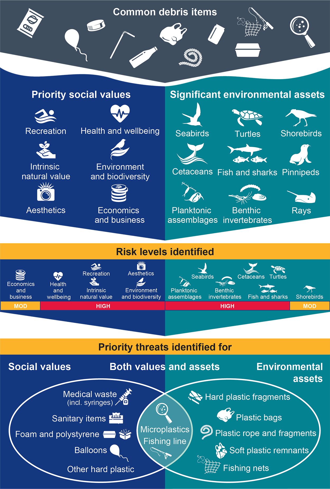 Key findings of the Marine Debris Threat and Risk Assessment 