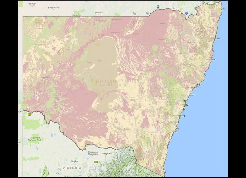 Screenshot of a statewide map of dominant Hydrologic Soil Group, available on eSPADE.