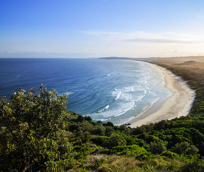 Arakwal National Park meets the Pacific Ocean at Tallow Beach