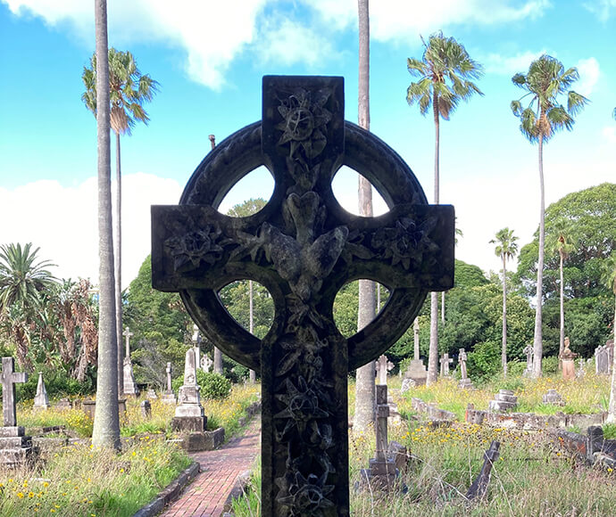 Decorative cross gravestone