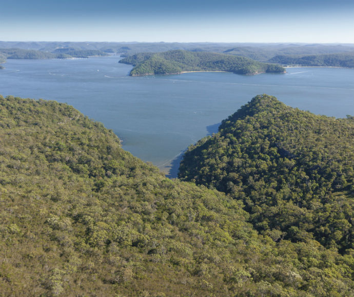 Aerial view of Ku-ring-gai Chase National Park