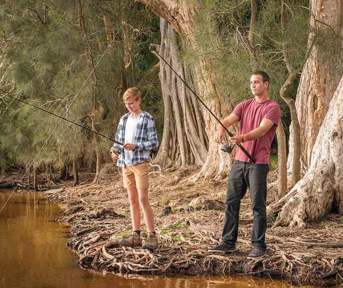 Fishing, Mungo Brush Campground, Myall Lakes National Park