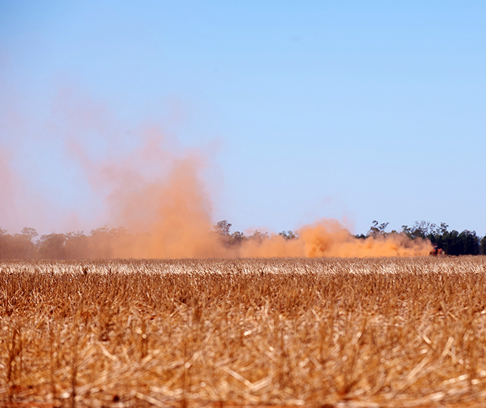 A dust willy-willy swirls in a dry field near Nyngan, Western Rivers NSW.