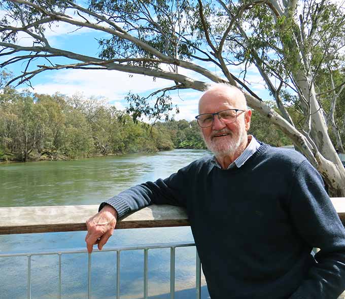 David Thurley standing in front of a river