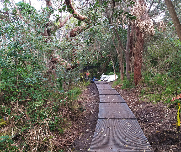 Installation of the new track near Georges Head 