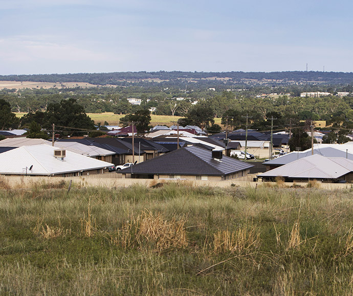 New housing on the western side of Dubbo, NSW.