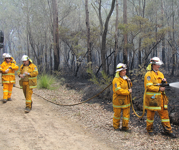 Rural Fire Service crews managing an eco burn