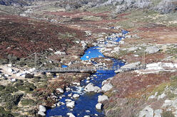 A view of the Spencers Creek Bridge on the Snowies Alpine Walk in Kosciuszko National Park