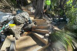 New wooden steps being built